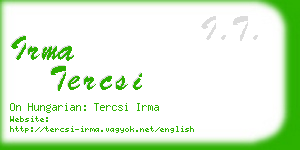 irma tercsi business card